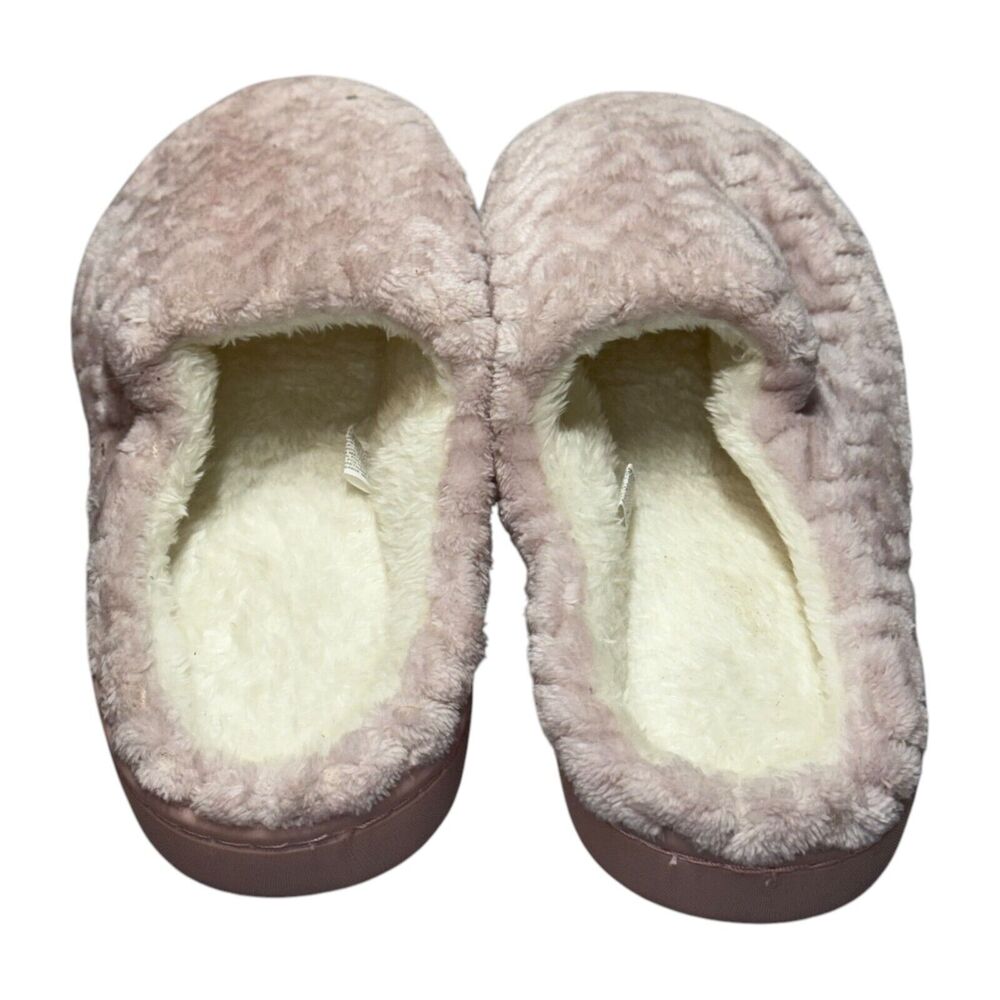 Women's M(7-8) Mule Baby Pink Faux Fur Lined Comfort Casual Slip-On Slippers - Picture 3 of 6
